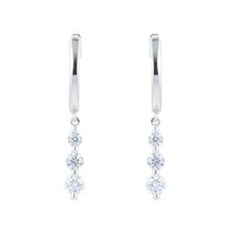 12153417 - 9ct White Gold 0.50cttw 3 Stone Stud Earrings