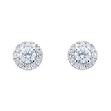 Goldsmiths 9ct White Gold 0.40cttw Round Halo Stud Earrings
