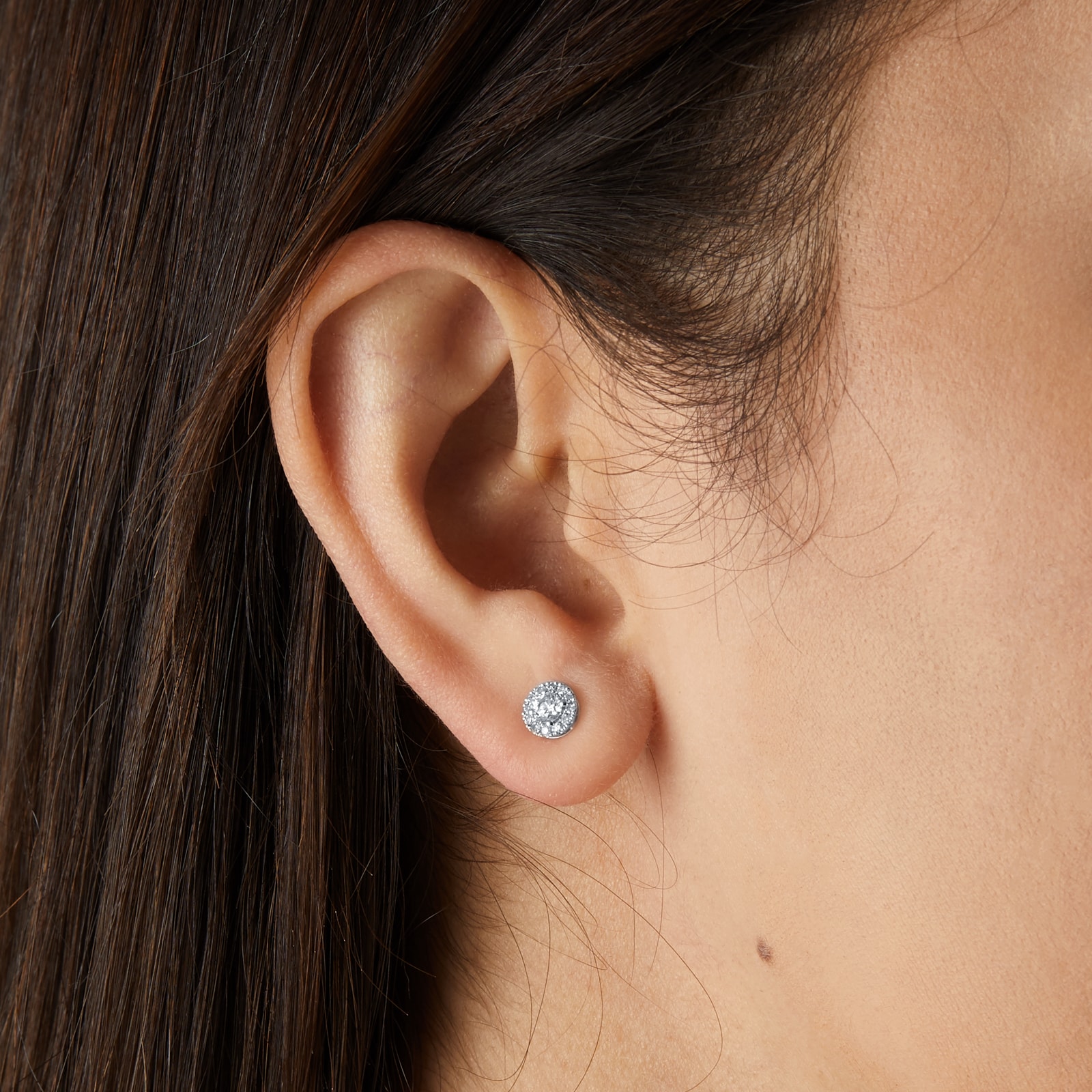 5mm Round Diamond Threaded Flat Back Earring | 0.45GMS 0.50ct | Single, Yellow Gold Diamond / 6.5mm