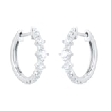 Goldsmiths 18ct White Gold 0.40cttw Diamond Linear Huggie Earrings