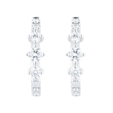 Goldsmiths 18ct White Gold 0.40cttw Diamond Linear Huggie Earrings