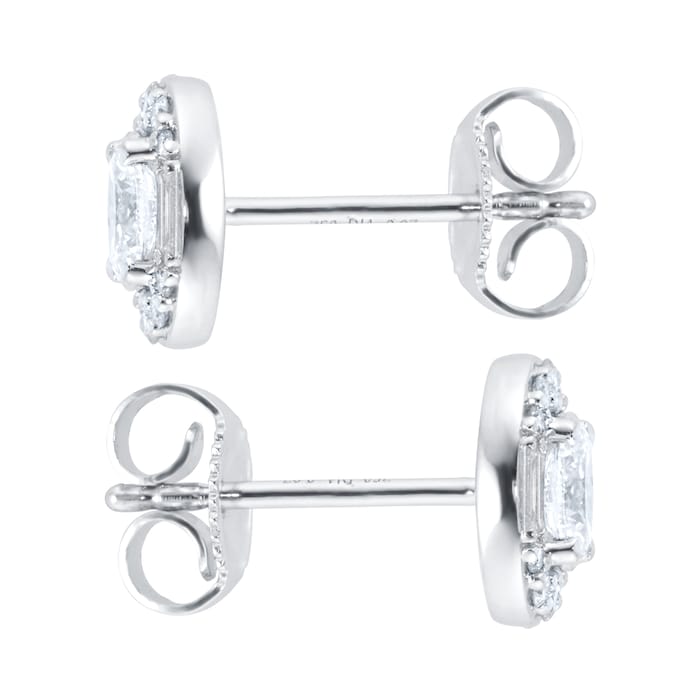 Goldsmiths 18ct White Gold 0.54cttw Diamond Oval Cluster Stud Earrings