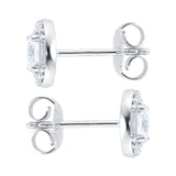 Goldsmiths 18ct White Gold 0.54cttw Diamond Oval Cluster Stud Earrings