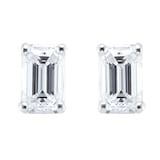 Goldsmiths Platinum 0.50ct Diamond Emerald Stud Earrings