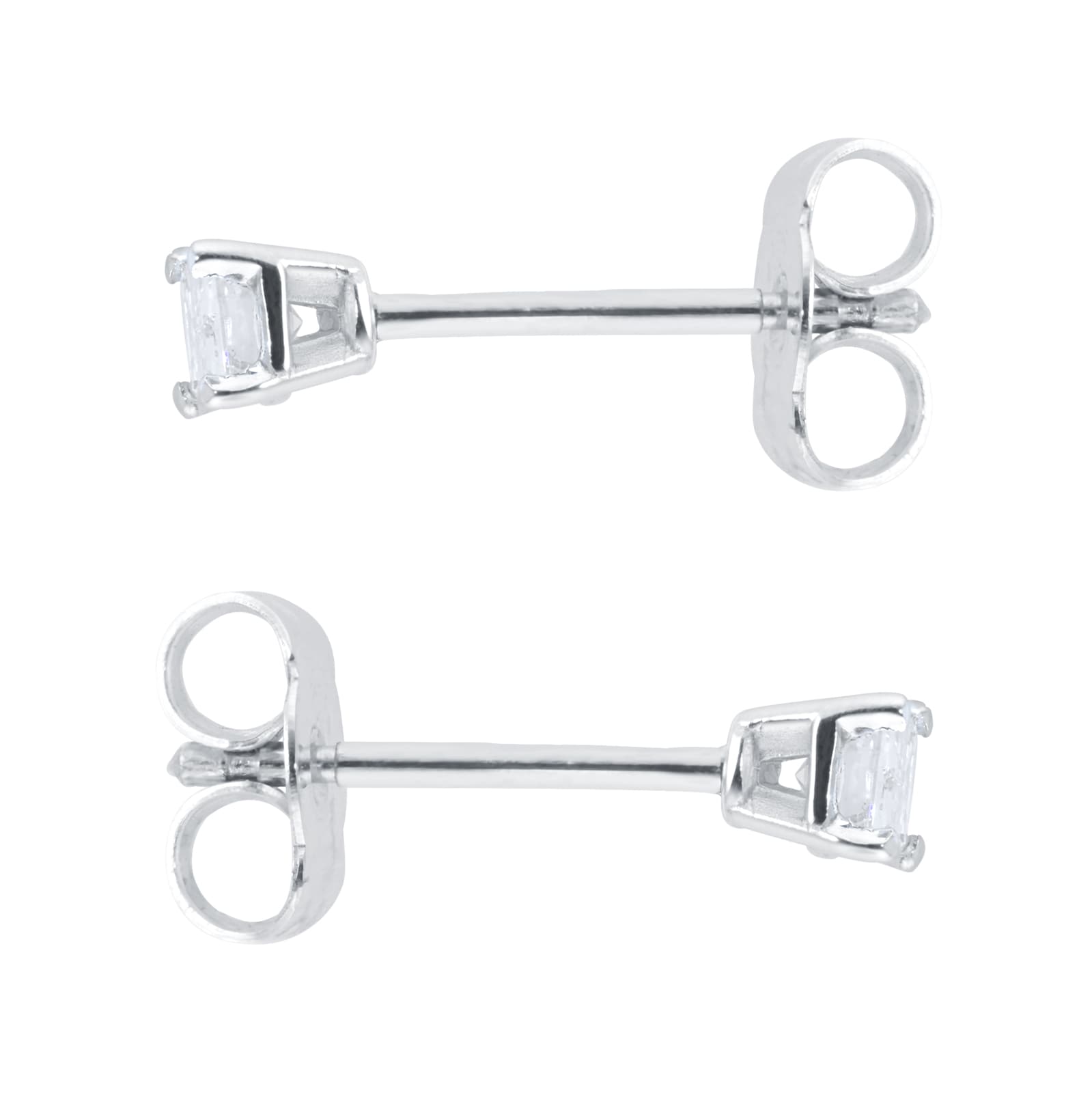 Goldsmiths Platinum 0.50ct Diamond Emerald Stud Earrings Goldsmiths Platinum 0.50ct Diamond Emerald Stud Earrings