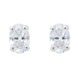 12153422 - Platinum 0.50ct Diamond Oval Stud Earrings