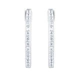 Goldsmiths 18ct White Gold 0.25cttw Diamond Round Hoop Earrings