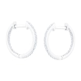 Goldsmiths 18ct White Gold 0.25cttw Diamond Round Hoop Earrings