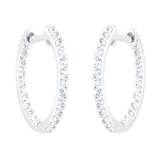 Goldsmiths 18ct White Gold 0.50cttw Diamond Round Hoop Earrings