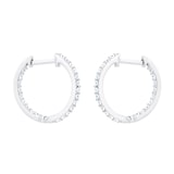 Goldsmiths 18ct White Gold 0.50cttw Diamond Round Hoop Earrings