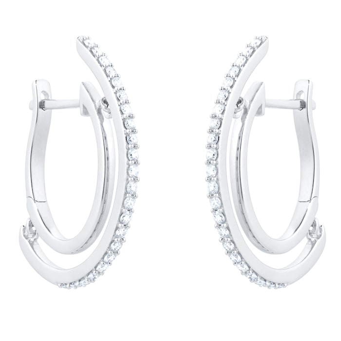 Goldsmiths 18ct White Gold 0.50cttw Diamond Dancing Hoop Earrings