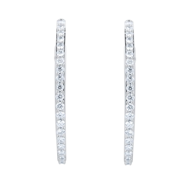 Goldsmiths 18ct White Gold 0.50cttw Diamond Dancing Hoop Earrings