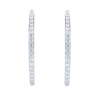 Goldsmiths 18ct White Gold 0.50cttw Diamond Dancing Hoop Earrings