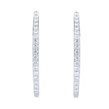 Goldsmiths 18ct White Gold 0.50cttw Diamond Dancing Hoop Earrings