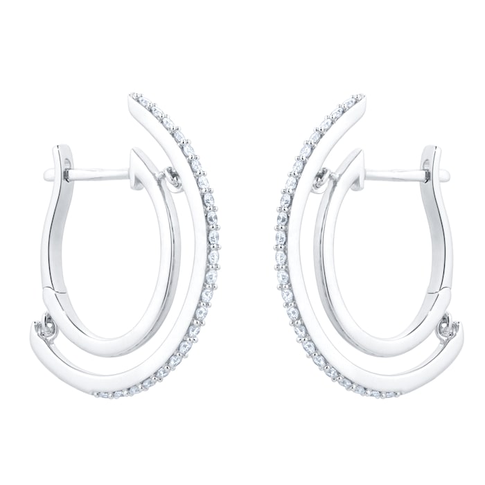 Goldsmiths 18ct White Gold 0.50cttw Diamond Dancing Hoop Earrings