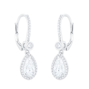 Mappin & Webb 18ct White Gold 2.29cttw Pear Cut Drop Earrings