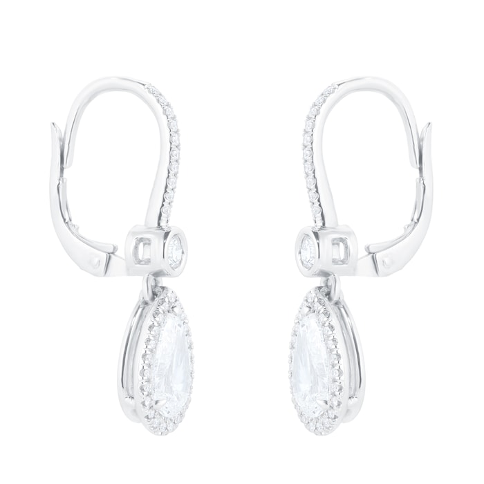 Mappin & Webb 18ct White Gold 2.29cttw Pear Cut Drop Earrings