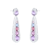 Mappin & Webb 18ct White Gold Mixed Sapphire & Diamond Earrings