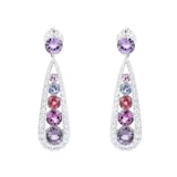 Mappin & Webb 18ct White Gold Mixed Sapphire & Diamond Earrings