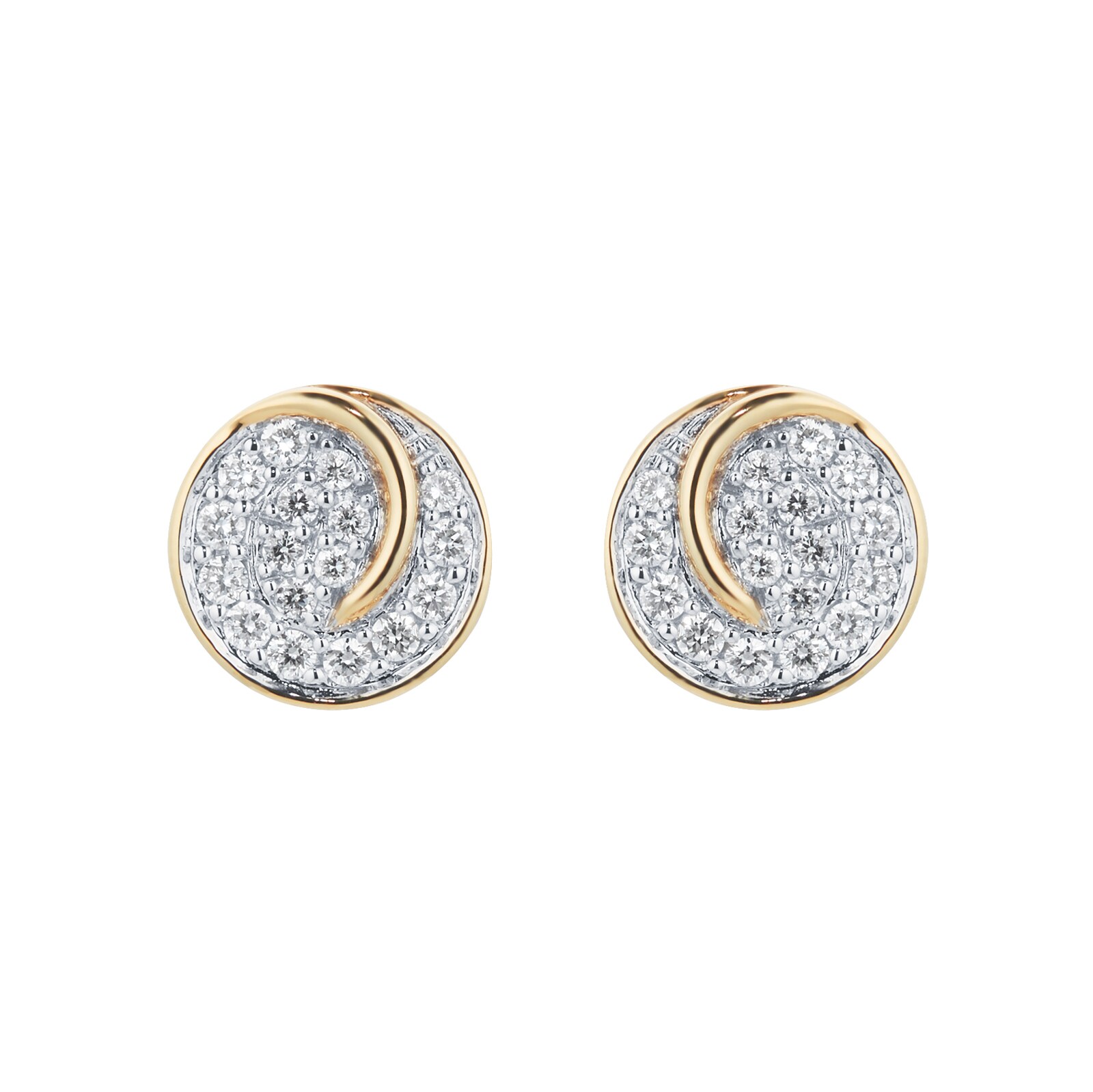 18ct Yellow Gold 0.30cttw Diamond Circle Stud Earrings