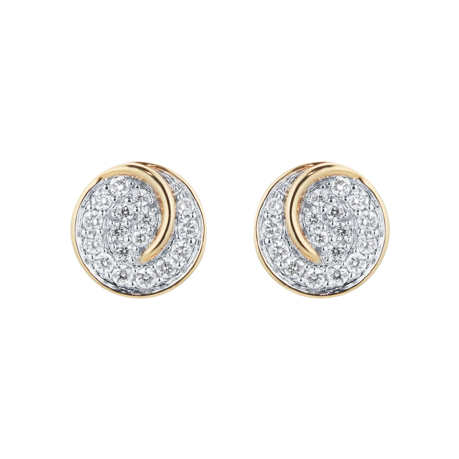 Goldsmiths 18ct Yellow Gold 0.30cttw Diamond Circle Stud Earrings