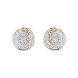 Goldsmiths 18ct Yellow Gold 0.30cttw Diamond Circle Stud Earrings