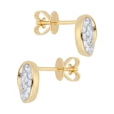 Goldsmiths 18ct Yellow Gold 0.30cttw Diamond Circle Stud Earrings