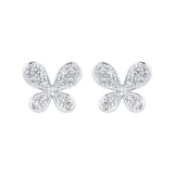 Goldsmiths 9ct White Gold 0.10cttw Diamond Butterfly Stud Earrings