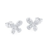 Goldsmiths 9ct White Gold 0.10cttw Diamond Butterfly Stud Earrings