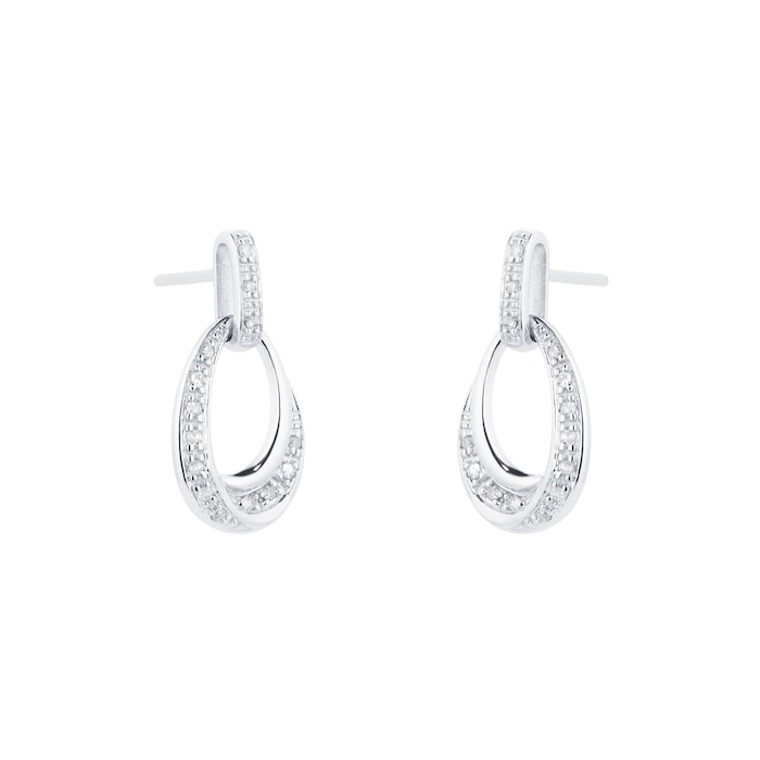 Goldsmiths 9ct White Gold 0.10cttw Diamond Earrings