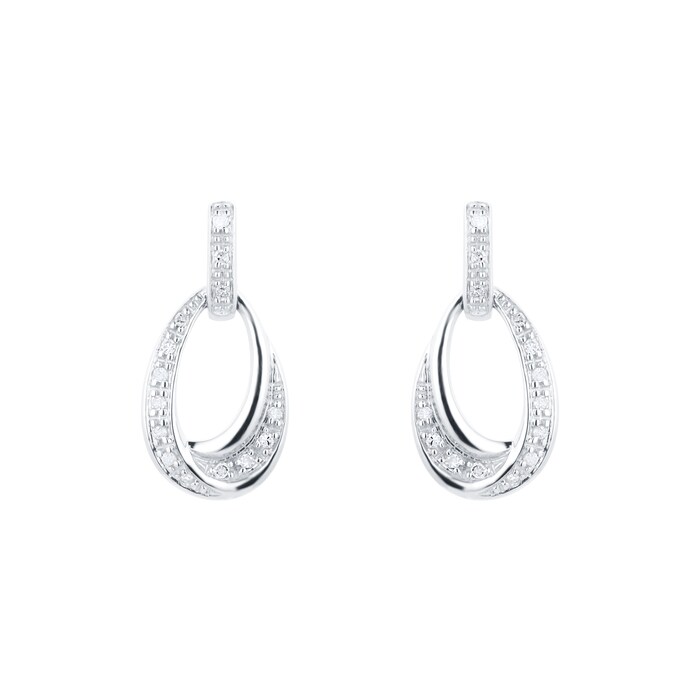 Goldsmiths 9ct White Gold 0.10cttw Diamond Earrings