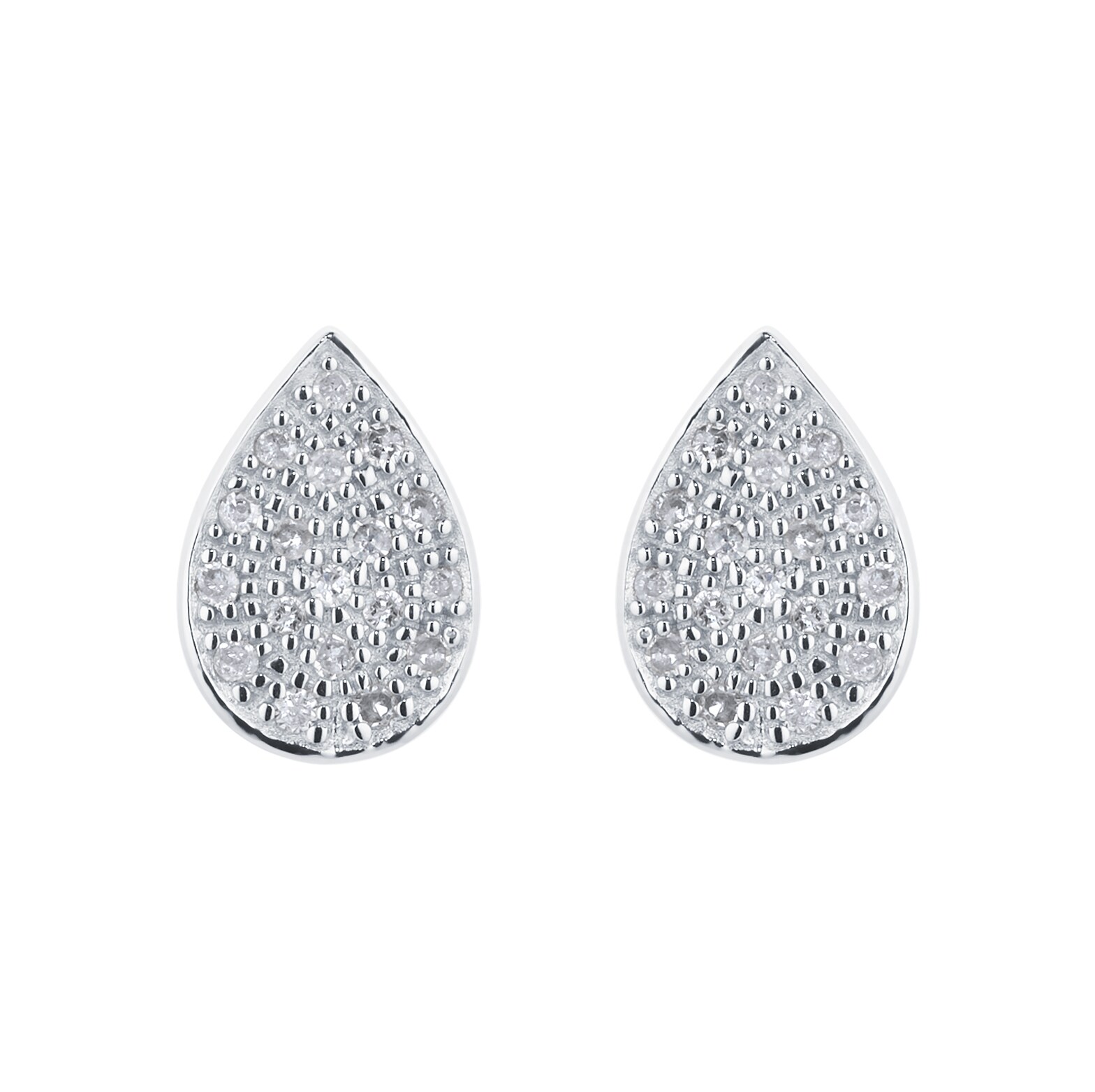 Goldsmiths 9ct White Gold 0.15cttw Diamond Teardrop Stud Earrings