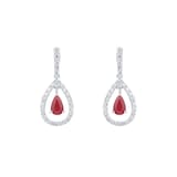 Goldsmiths 18ct White Gold Ruby & 0.20cttw Diamond Earrings