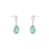 Goldsmiths 18ct White Gold Emerald & 0.12cttw Diamond Earrings
