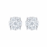 Goldsmiths 18ct White Gold 0.50ct Diamond Amore Cluster Stud Earrings