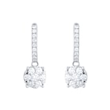 Goldsmiths 18ct White Gold 0.75ct Diamond Amore Cluster Hoop Earrings