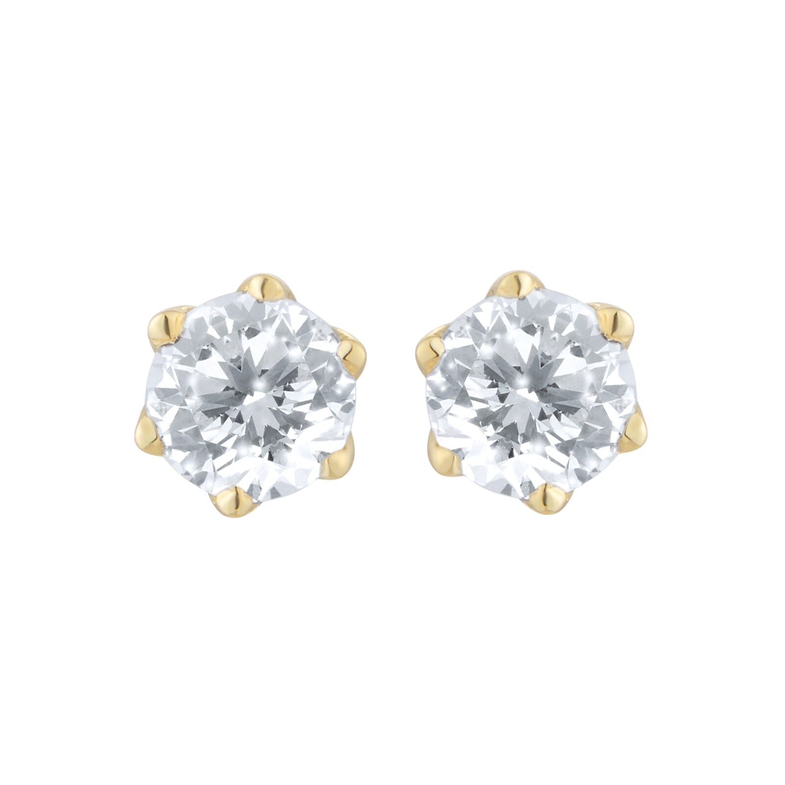 18ct Yellow Gold 060ct Gia Diamond Floral Stud Earrings