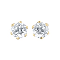 12153484 - 18ct Yellow Gold 0.60ct GIA Diamond Floral Stud Earrings
