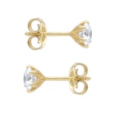 Goldsmiths 18ct Yellow Gold 0.60ct GIA Diamond Floral Stud Earrings