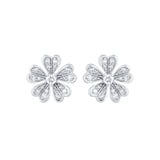 Goldsmiths 18ct White Gold 0.22ct Diamond Floral Stud Earrings