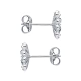 Goldsmiths 18ct White Gold 0.22ct Diamond Floral Stud Earrings