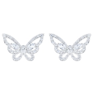Mappin & Webb Limited Edition Riveret 18ct White Gold 0.60cttw Diamond Butterfly Stud Earrings