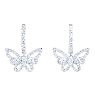 Mappin & Webb Limited Edition Riveret 18ct White Gold 0.74cttw Diamond Butterfly Hoop Earrings