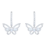 Mappin & Webb Limited Edition Riveret 18ct White Gold 0.74cttw Diamond Butterfly Hoop Earrings