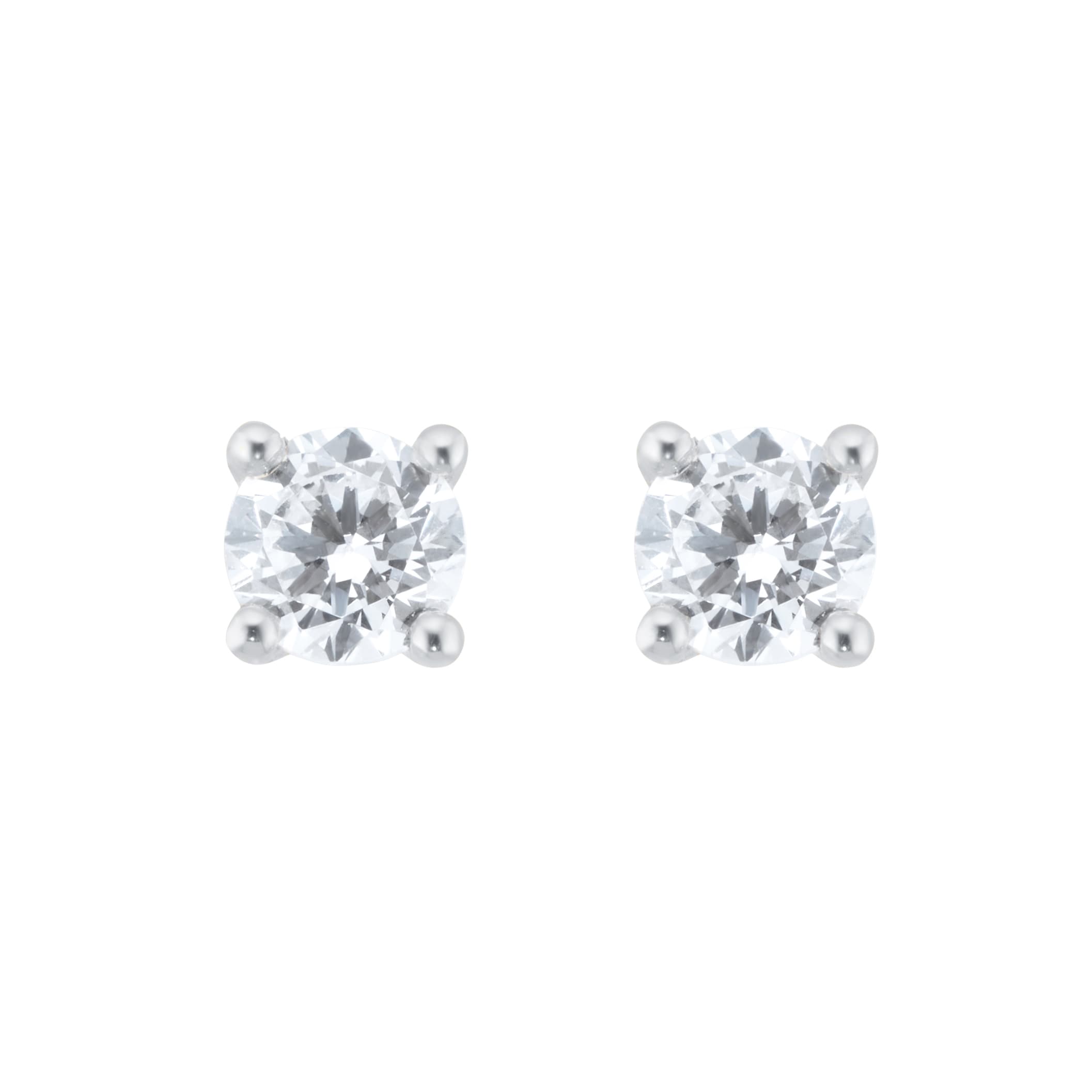 18ct White Gold 060ct Diamond Solitaire Stud Earrings