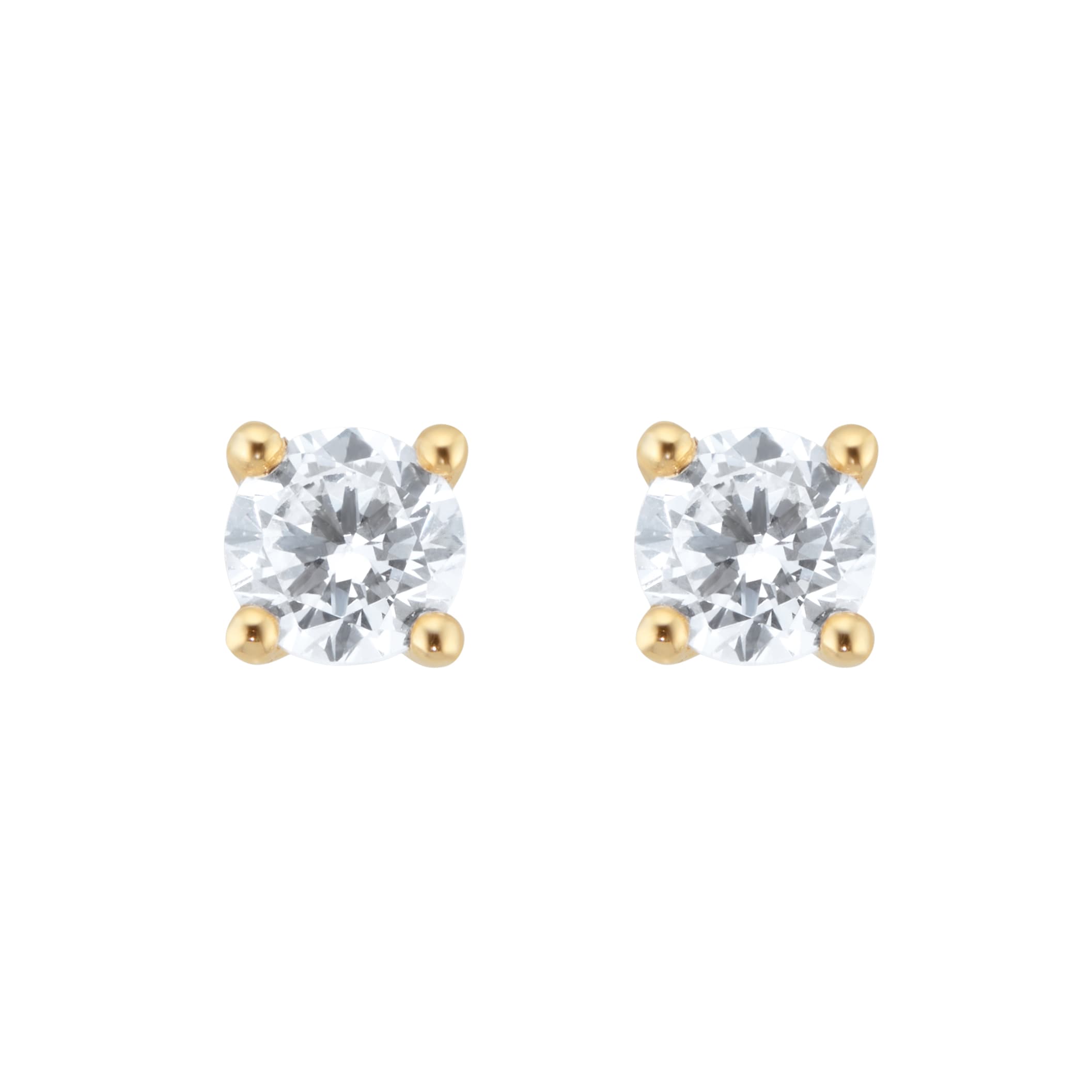 18ct Yellow Gold 060ct Diamond Solitaire Stud Earrings