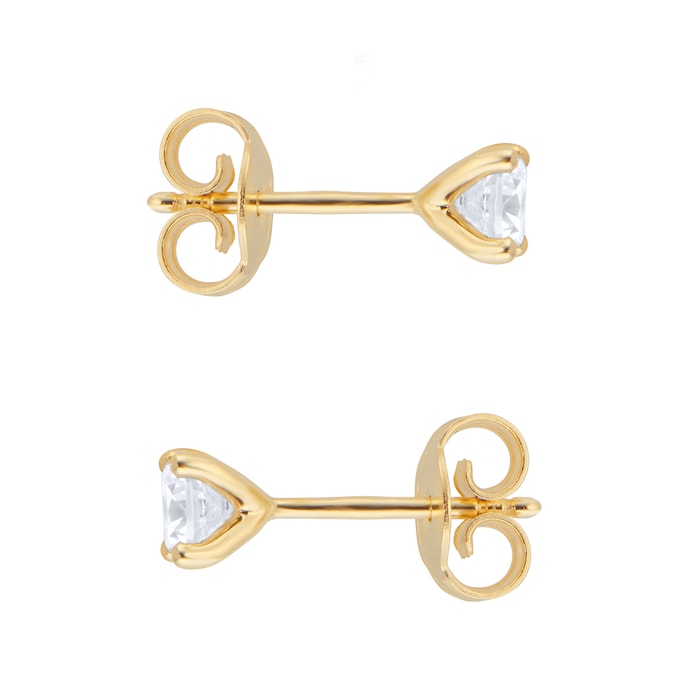 Goldsmiths 18ct Yellow Gold 0.60ct Diamond Solitaire Stud Earrings