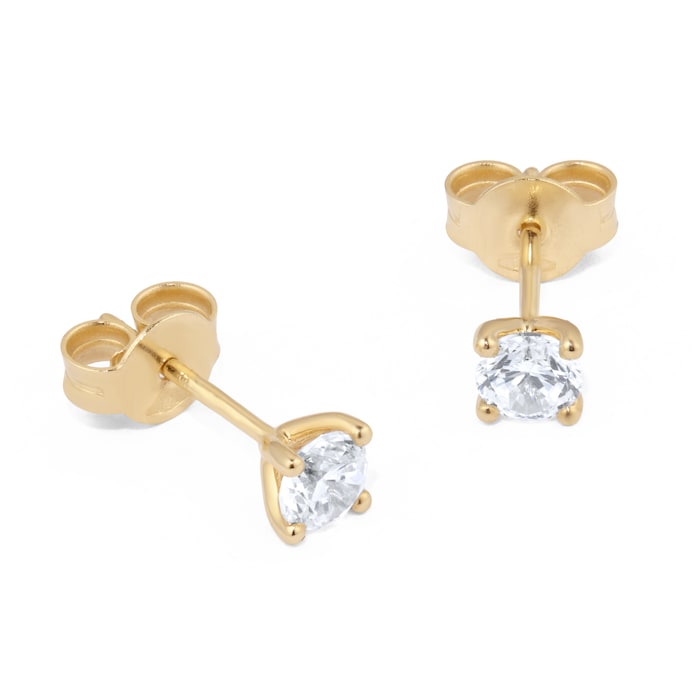 Goldsmiths 18ct Yellow Gold 0.60ct Diamond Solitaire Stud Earrings