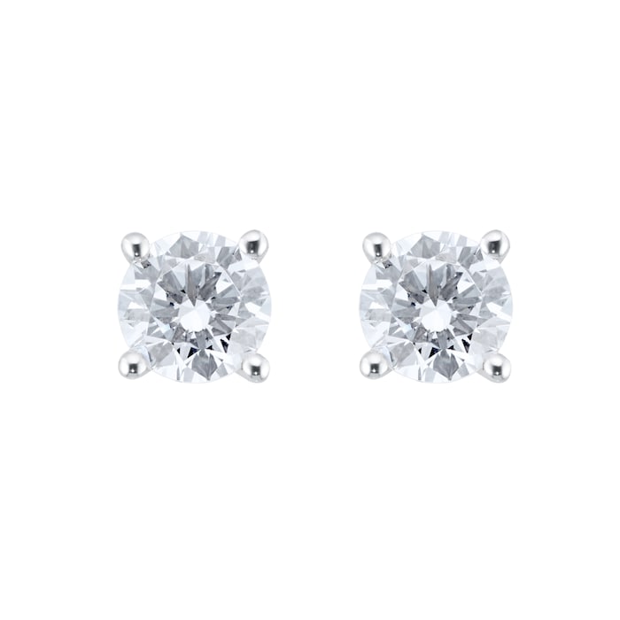 Goldsmiths 18ct White Gold 1.00ct Diamond Solitaire Stud Earrings