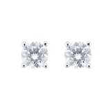 Goldsmiths 18ct White Gold 1.00ct Diamond Solitaire Stud Earrings